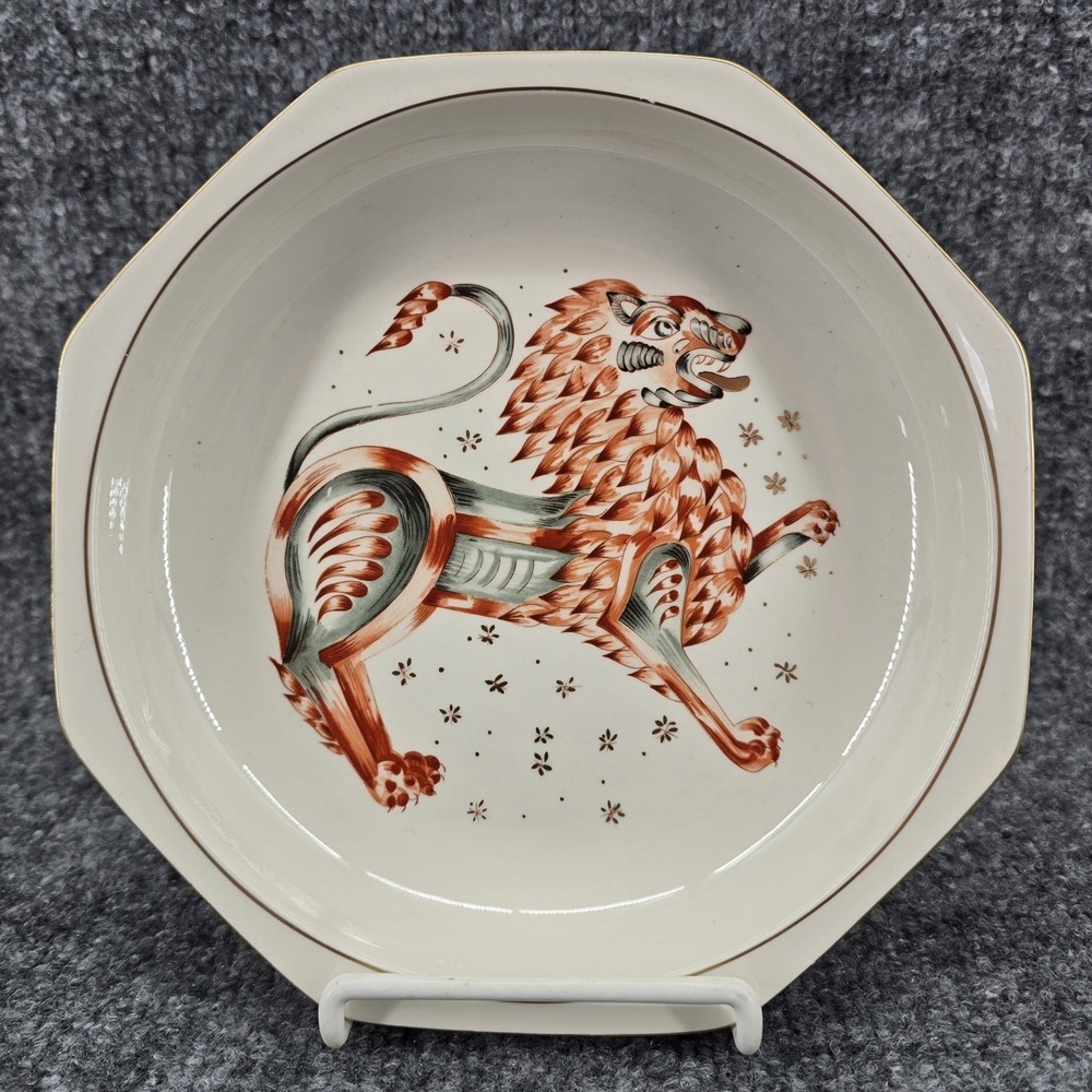 Vtg Villeroy Boch Signs Of The Zodiac Leo the Lion Plate Bowl Hexagonal MCM 60s